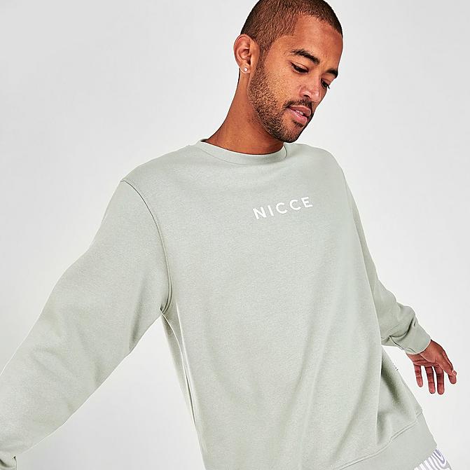 Front view of Men's NICCE Centre Logo Crewneck Sweatshirt in Spearmint Click to zoom