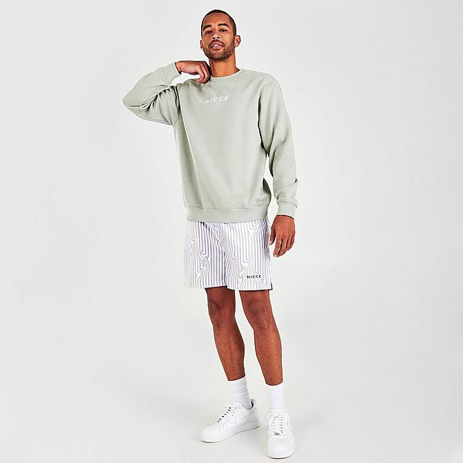 Front Three Quarter view of Men's NICCE Centre Logo Crewneck Sweatshirt in Spearmint Click to zoom