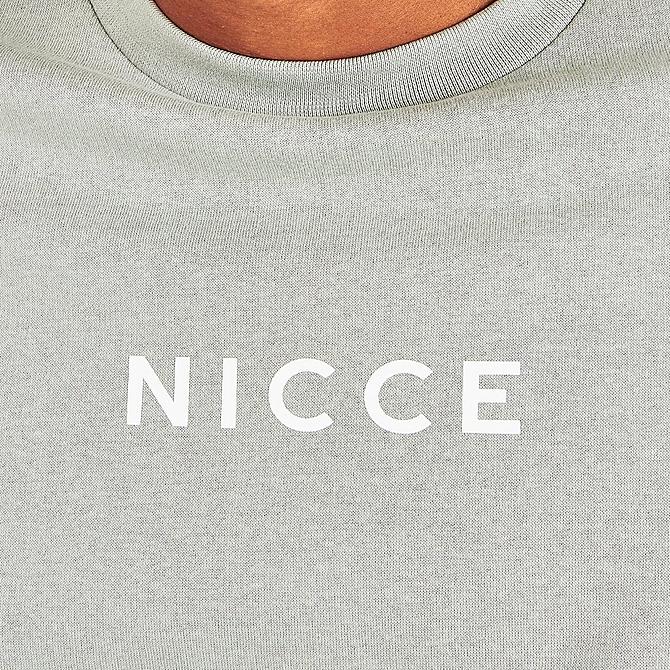 On Model 5 view of Men's NICCE Centre Logo Crewneck Sweatshirt in Spearmint Click to zoom
