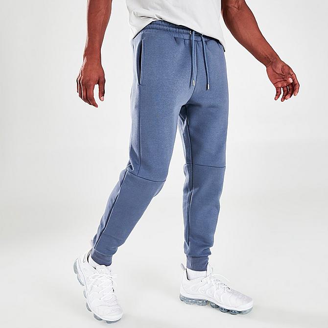Front Three Quarter view of Men's NICCE Mercury Jogger Pants in Blue Click to zoom