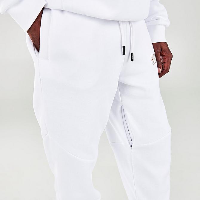 On Model 6 view of Men's Hoodrich Chromatic Jogger Pants in White/Gold Click to zoom