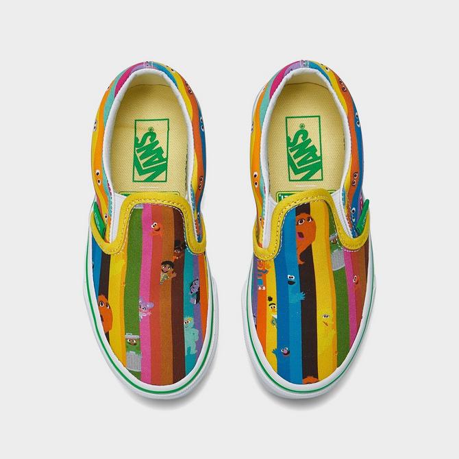 Vans retro rainbow hot sale slip on