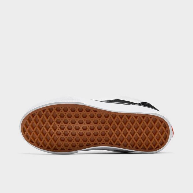 Bottom view of Little Kids' Vans Knu Skool Casual Shoes in Black/White Click to zoom