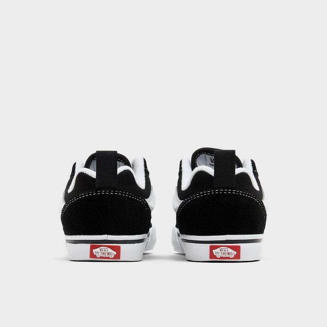 Left view of Kids' Toddler Vans Knu Skool Casual Shoes in Black/White Click to zoom