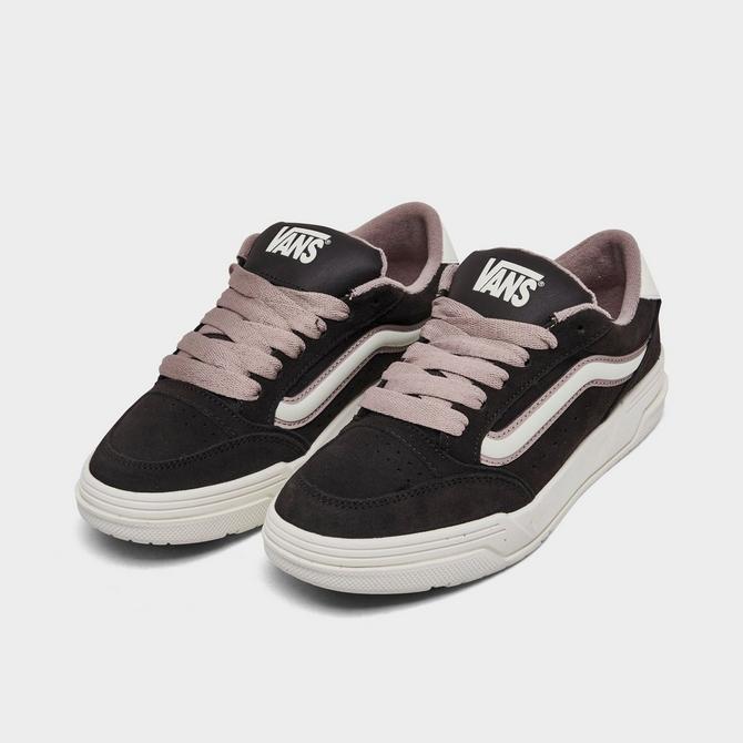 Three Quarter view of Women's Vans Hylane Casual Shoes in After Dark Black Click to zoom