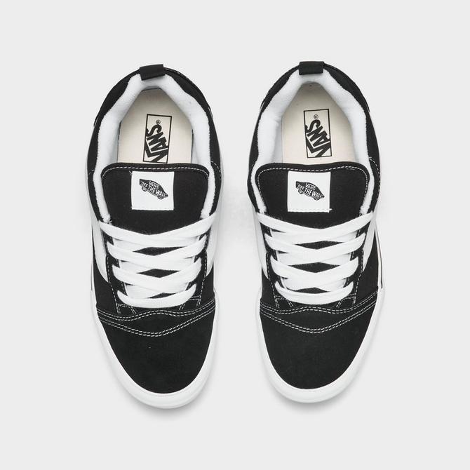 Back view of Big Kids' Vans Knu Skool Casual Shoes in Black/White Click to zoom