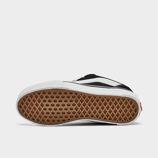 Bottom view of Big Kids' Vans Knu Skool Casual Shoes in Black/White Click to zoom