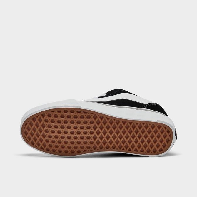 Bottom view of Big Kids' Vans Knu Skool Casual Shoes in Black/White Click to zoom