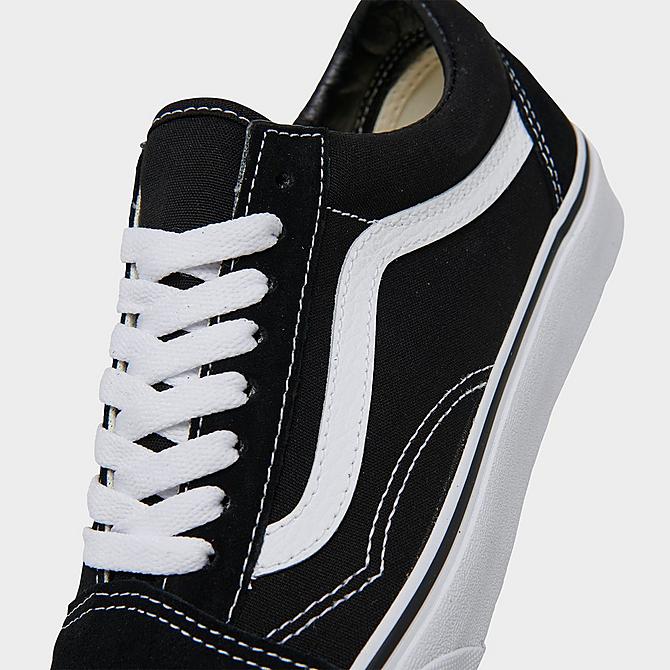 Front view of Big Kids' Vans Old Skool Casual Shoes in Black/White Click to zoom