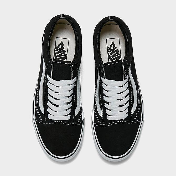 Back view of Big Kids' Vans Old Skool Casual Shoes in Black/White Click to zoom