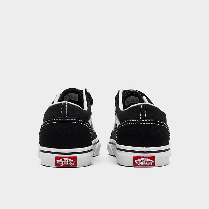 Left view of Kids' Toddler Vans Old Skool Hook-and-Loop Casual Shoes in Black/White Click to zoom