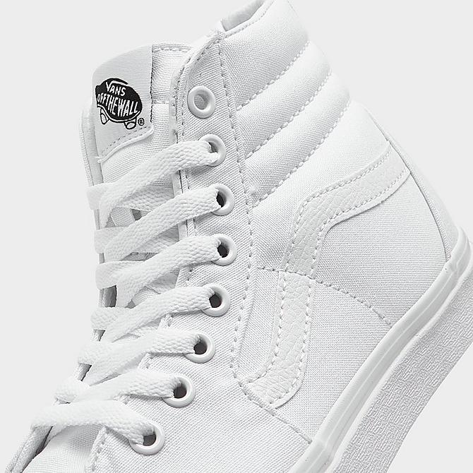 Front view of Women's Vans Sk8-Hi Casual Shoes in White/White Click to zoom