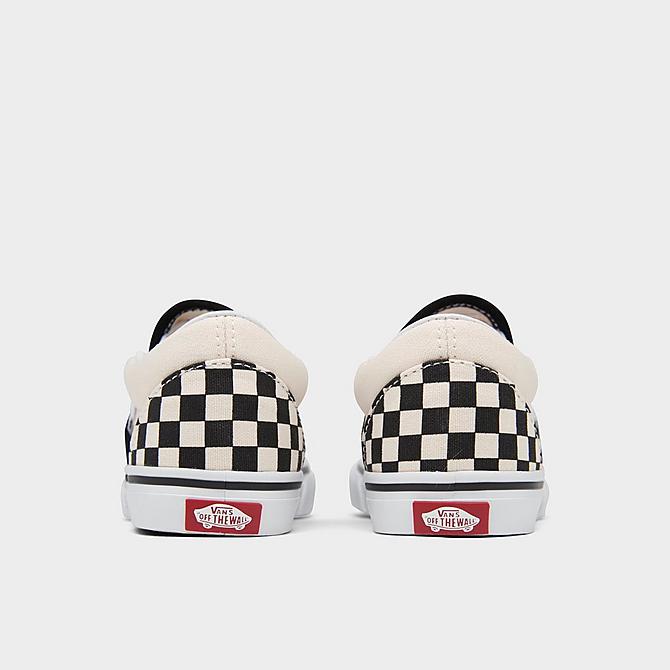 Left view of Kids' Toddler Vans Classic Slip-On Casual Shoes in Black/Off White Click to zoom