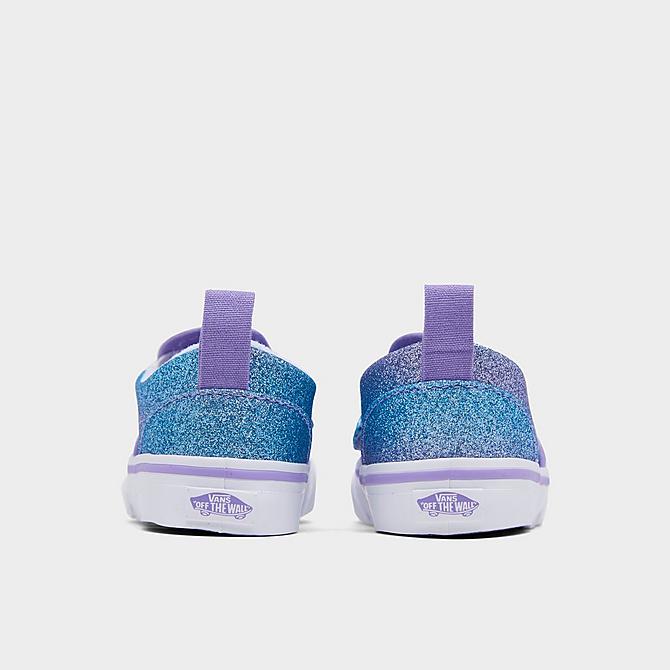 Left view of Girls' Toddler Vans Ombre Glitter Classic Slip-On Casual Shoes in Multi/True White Click to zoom