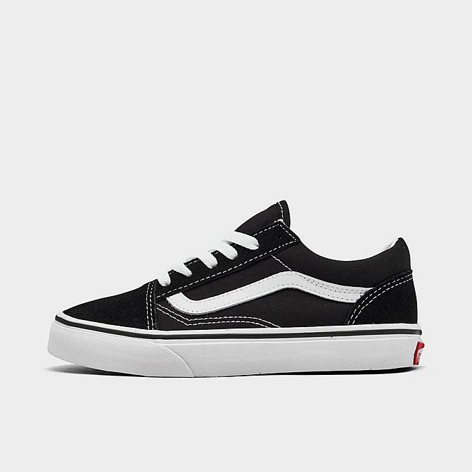 Right view of Little Kids' Vans Old Skool Casual Shoes in Black/White Click to zoom
