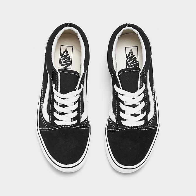 Back view of Little Kids' Vans Old Skool Casual Shoes in Black/White Click to zoom