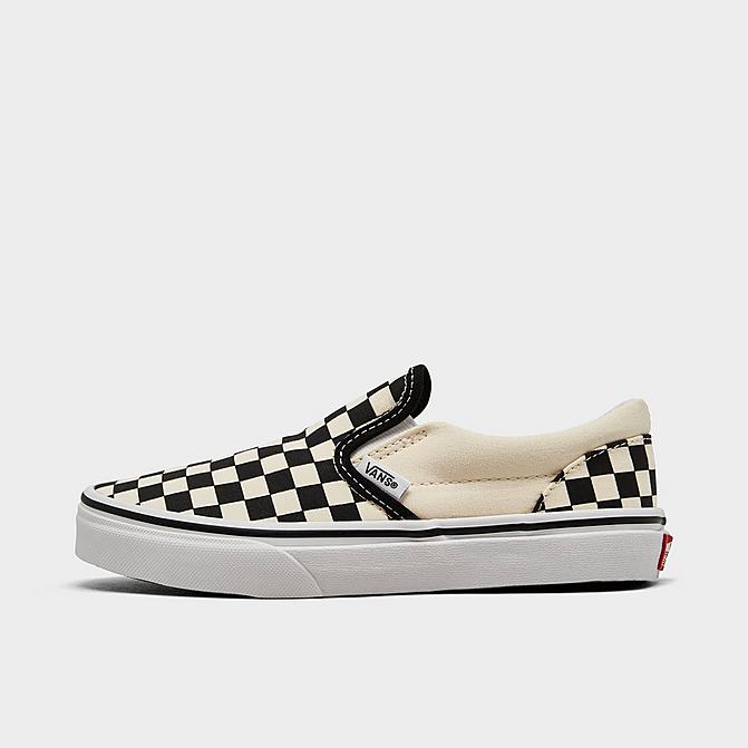 Right view of Little Kids' Vans Classic Slip-On Casual Shoes in Black/Off White Click to zoom