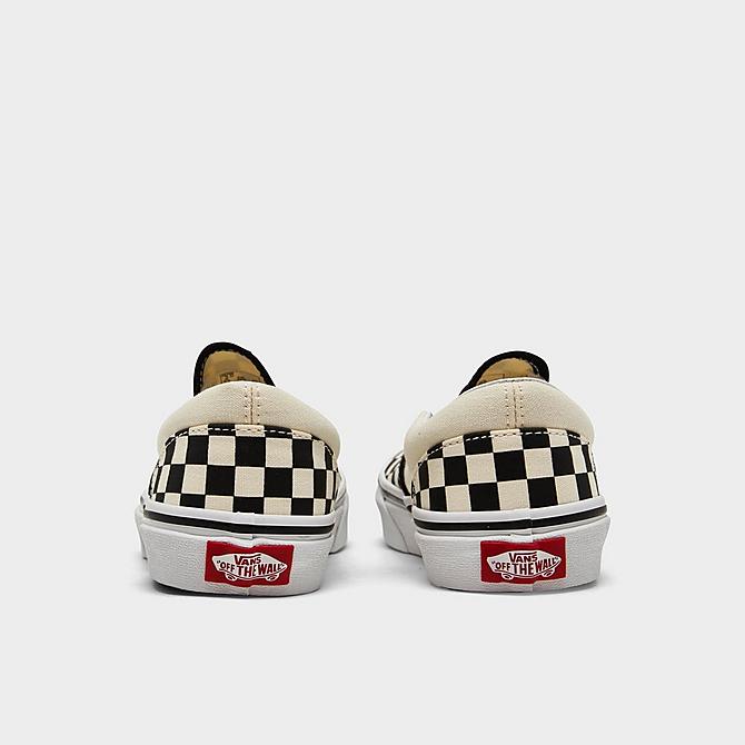 Left view of Little Kids' Vans Classic Slip-On Casual Shoes in Black/Off White Click to zoom
