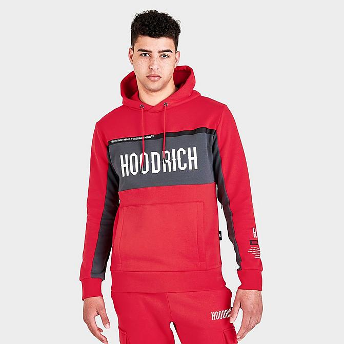 Front view of Men's Hoodrich OG Rosco Graphic Print Pullover Hoodie in Lychee/Irongate/White Click to zoom