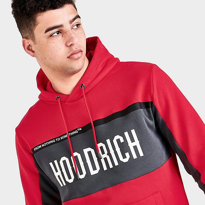 On Model 5 view of Men's Hoodrich OG Rosco Graphic Print Pullover Hoodie in Lychee/Irongate/White Click to zoom