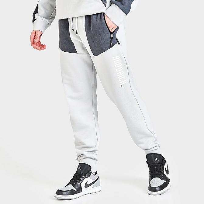 Front view of Men's Hoodrich OG Aspire Jogger Pants in Oyster/Irongate/White Click to zoom