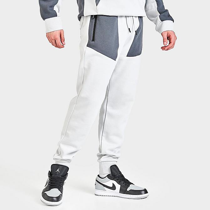 Back Left view of Men's Hoodrich OG Aspire Jogger Pants in Oyster/Irongate/White Click to zoom