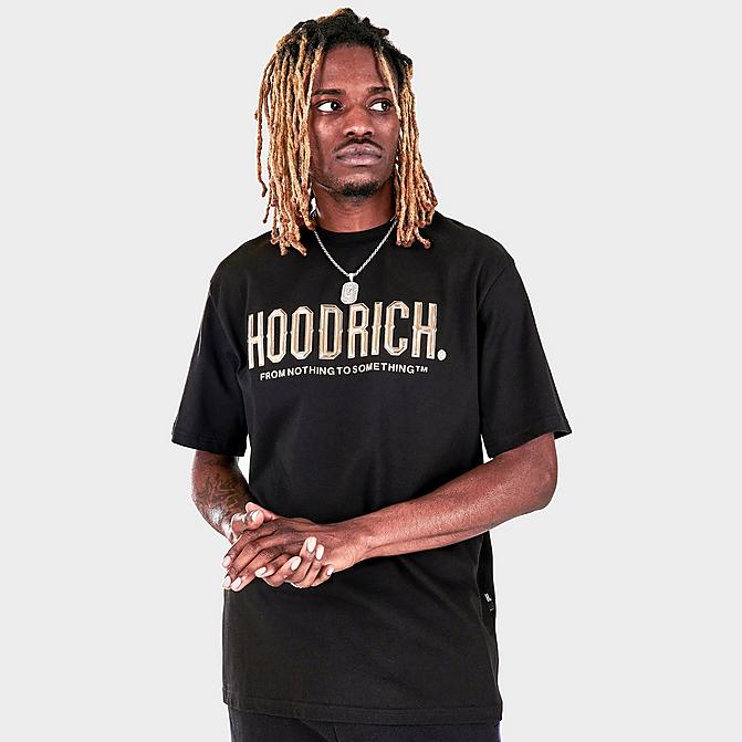Front view of Men's Hoodrich Chromatic Graphic Print Short-Sleeve T-Shirt in Black/Gold Click to zoom