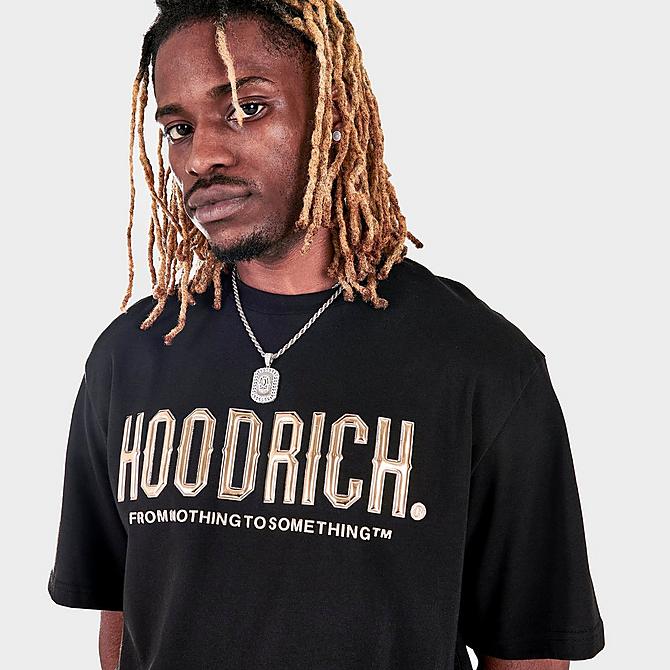 On Model 5 view of Men's Hoodrich Chromatic Graphic Print Short-Sleeve T-Shirt in Black/Gold Click to zoom