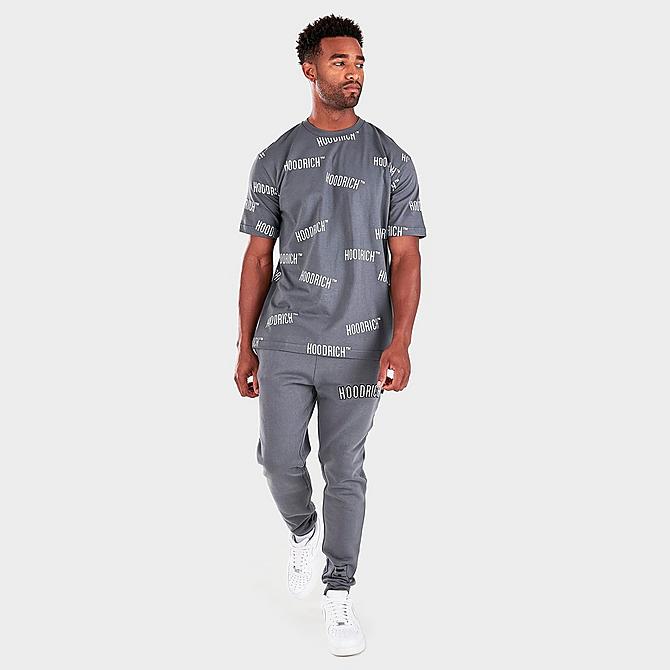 Front Three Quarter view of Men's Hoodrich Repro All-Over Print Short-Sleeve T-Shirt in Turbulence/Black/Ice Click to zoom