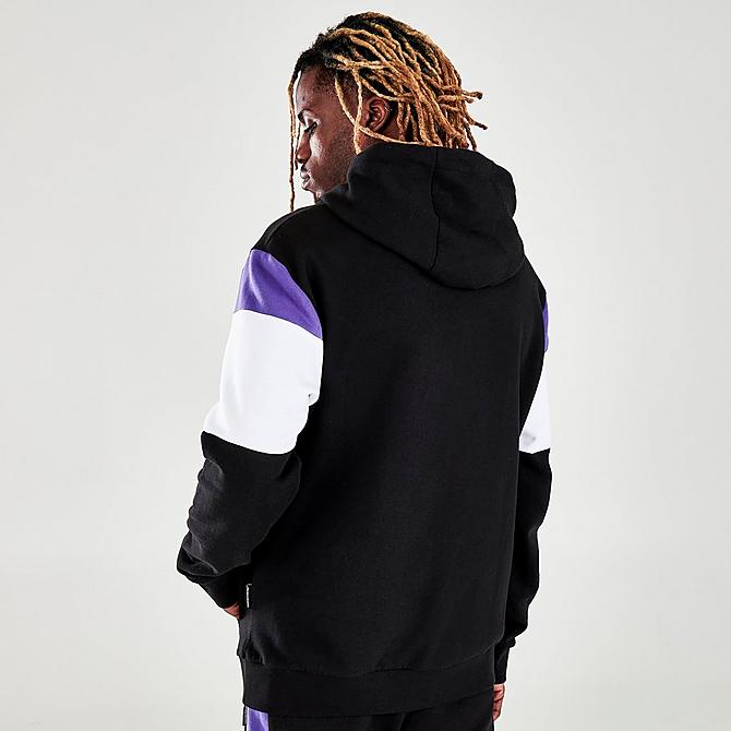Back Right view of Men's Hoodrich Oxen Pullover Hoodie in Black/White/Purple Click to zoom