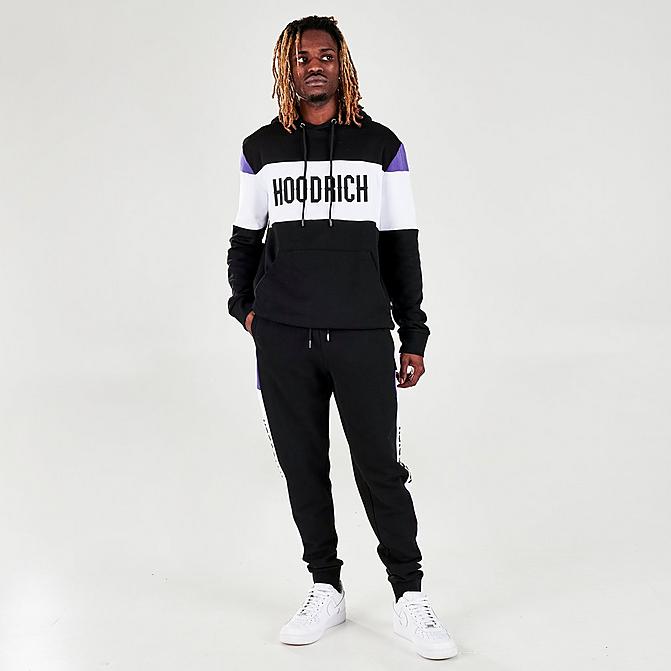 Front view of Men's Hoodrich Oxen Jogger Pants in Black/White/Purple Click to zoom