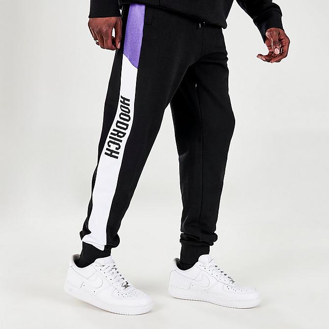 Back Left view of Men's Hoodrich Oxen Jogger Pants in Black/White/Purple Click to zoom