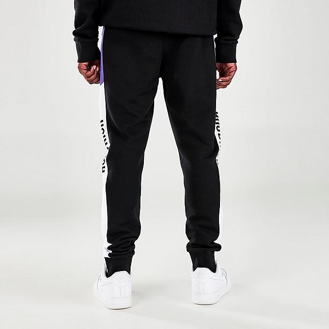 Back Right view of Men's Hoodrich Oxen Jogger Pants in Black/White/Purple Click to zoom