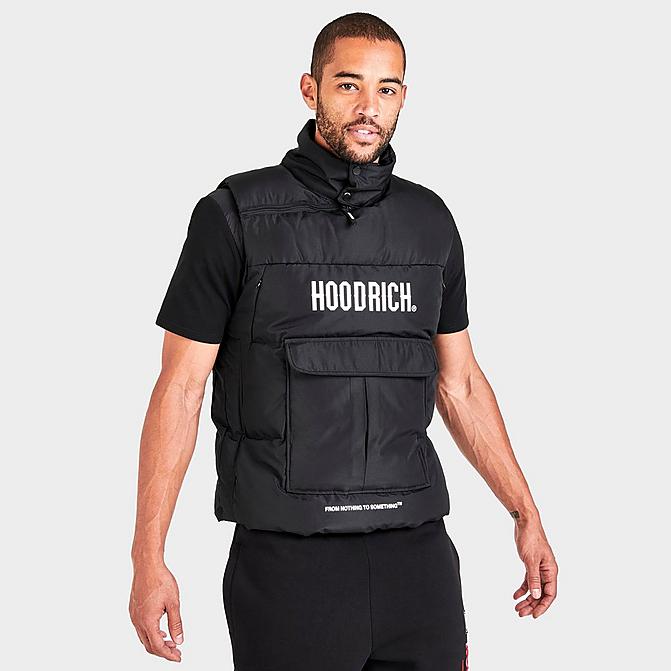 Front view of Men's Hoodrich Astro V2 Full-Zip Insulated Vest in Black/White Click to zoom