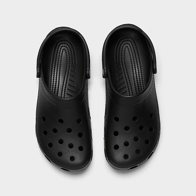 Back view of Unisex Crocs Classic Clog Shoes (Men's Sizing) in Black Click to zoom