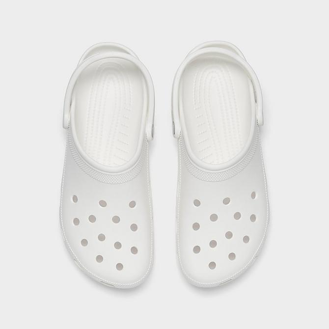 Back view of Unisex Crocs Classic Clog Shoes (Men's Sizing) in White Click to zoom