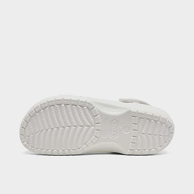 Bottom view of Unisex Crocs Classic Clog Shoes (Men's Sizing) in White Click to zoom