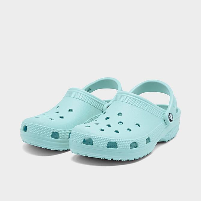 Three Quarter view of Unisex Crocs Classic Clog Shoes (Men's Sizing) in Ice Blue Click to zoom