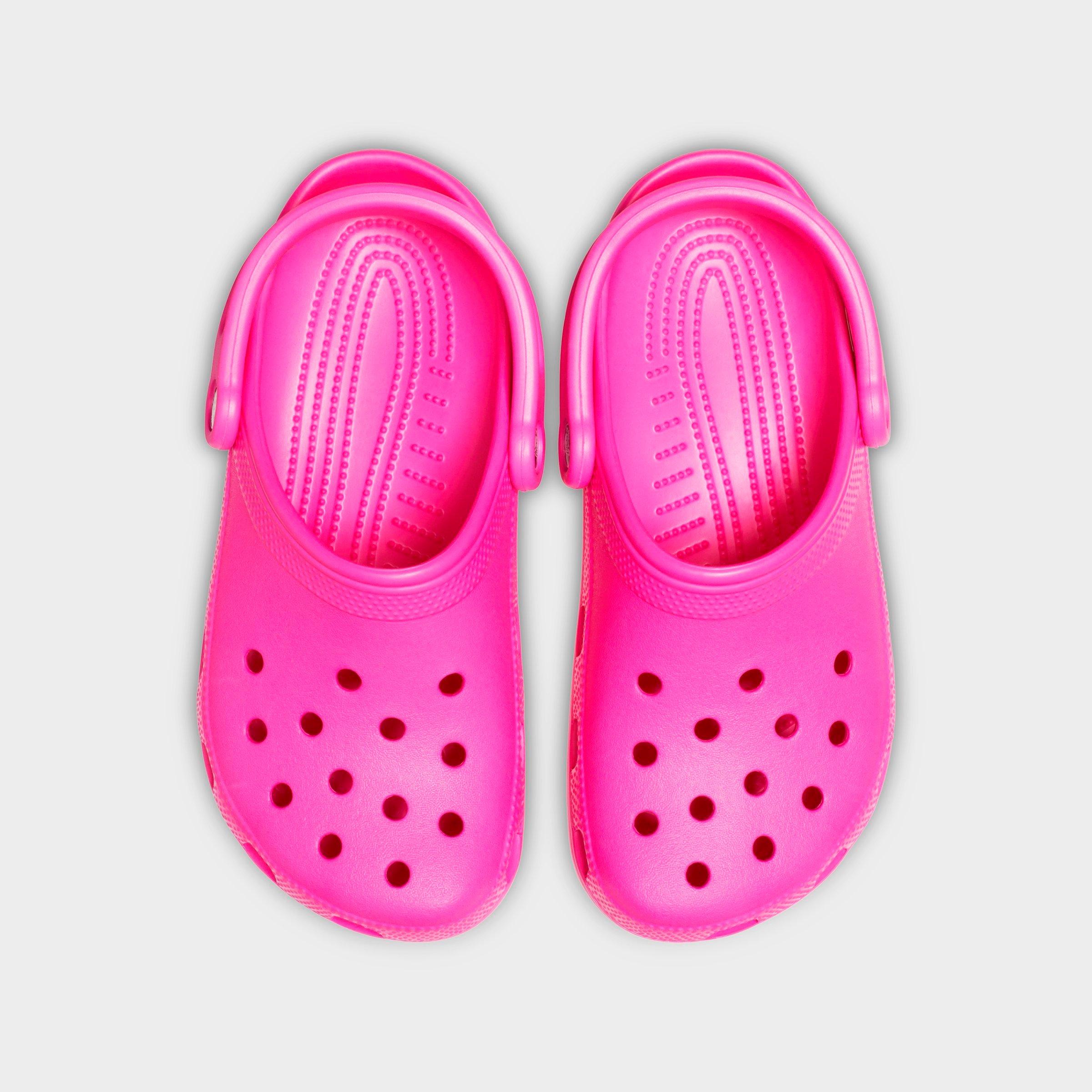 electric pink tie dye crocs