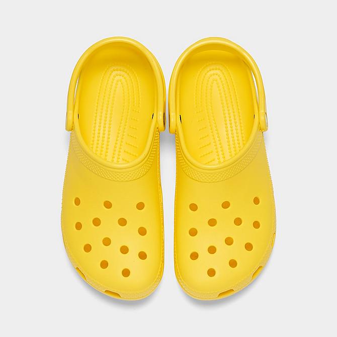 Back view of Unisex Crocs Classic Clog Shoes (Men's Sizing) in Lemon Click to zoom