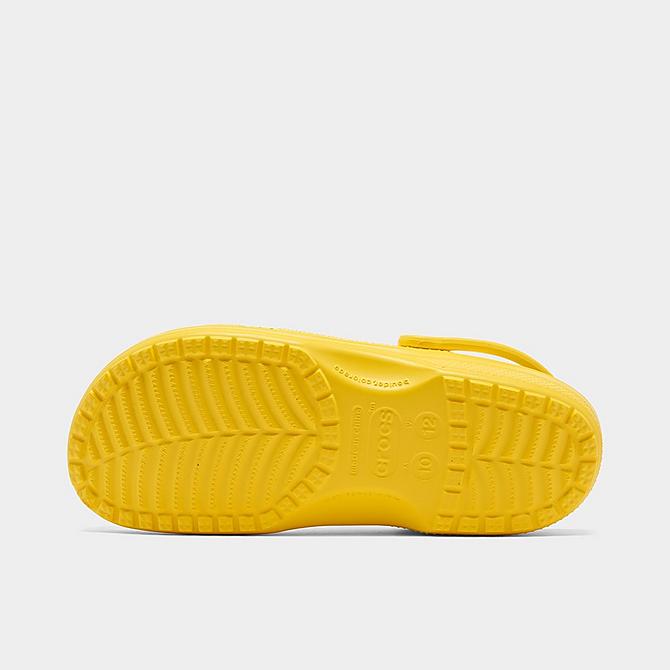 Bottom view of Unisex Crocs Classic Clog Shoes (Men's Sizing) in Lemon Click to zoom