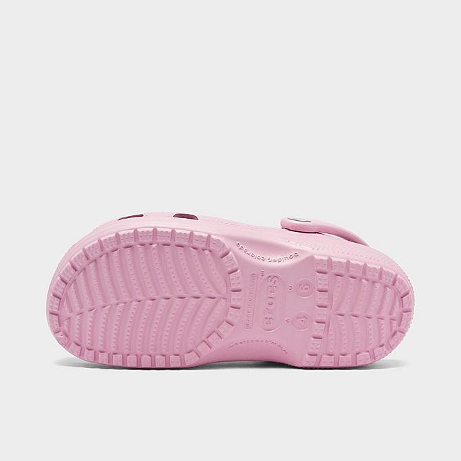 Bottom view of Unisex Crocs Classic Clog Shoes (Men's Sizing) in Ballerina Pink Click to zoom