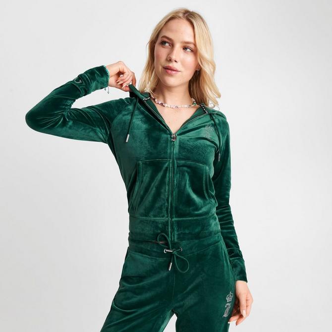 Velour Zip Up Hooded Jumpsuit