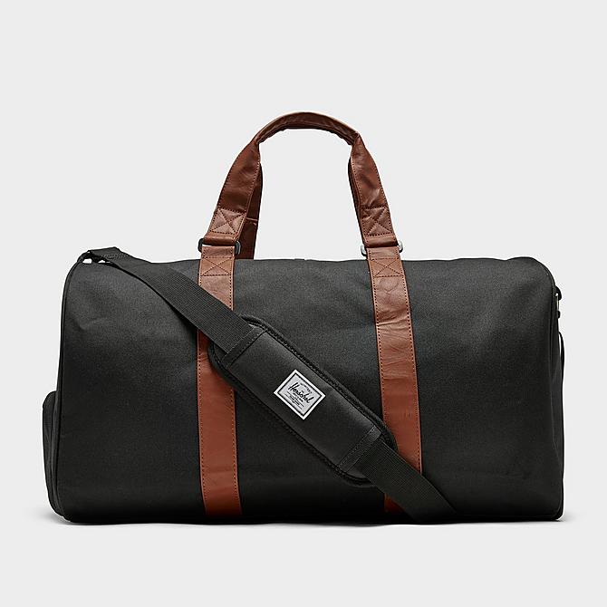 Alternate view of Herschel Novel Duffel Bag in Black/Tan Synthetic Leather Click to zoom