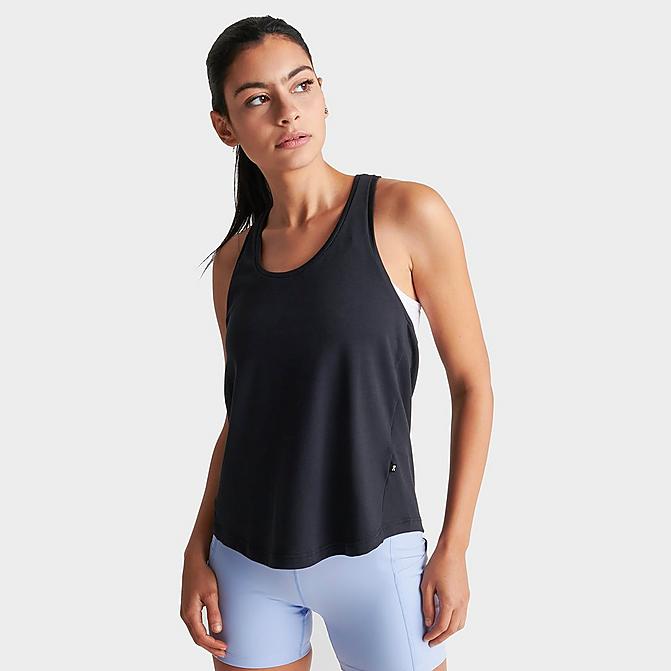 Front view of Women's On Running Focus Tank Top in Black Click to zoom