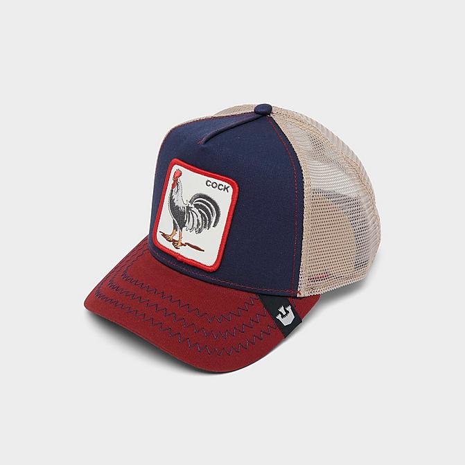 Right view of Goorin Bros. The Cock Trucker Hat in Navy Click to zoom