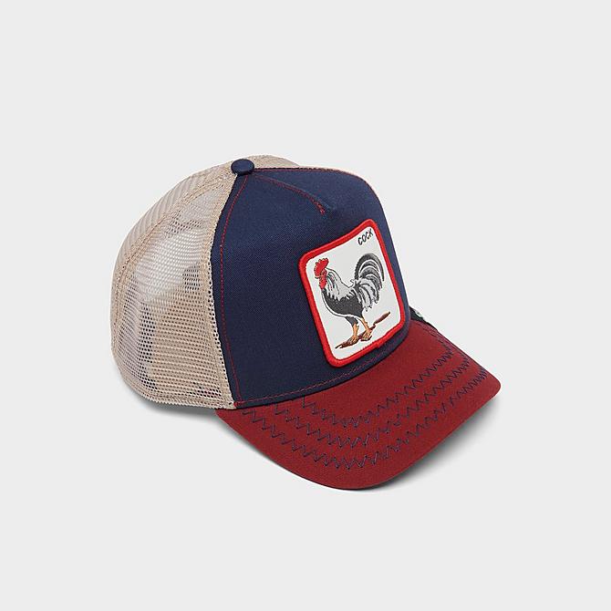 Front view of Goorin Bros. The Cock Trucker Hat in Navy Click to zoom