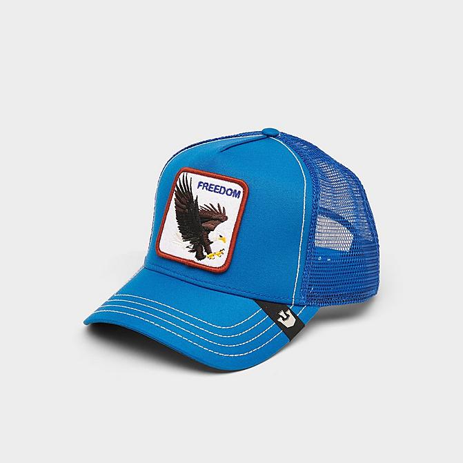 Right view of Goorin Bros. The Freedom Eagle Trucker Hat in Blue Click to zoom