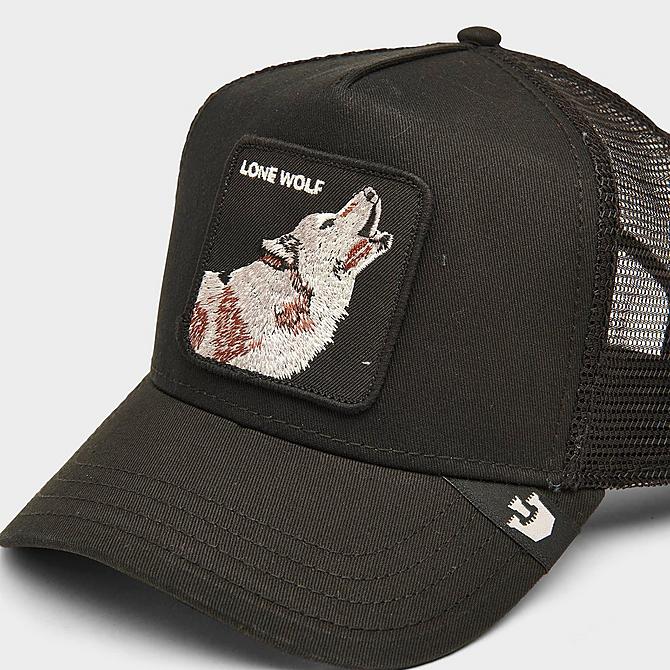 Left view of Goorin Bros. The Lone Wolf Trucker Hat in Black Click to zoom