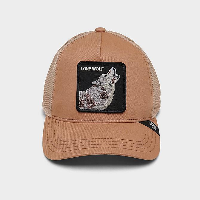 Front view of Goorin Bros. Lone Wolf Trucker Hat in Mauve Click to zoom